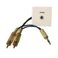 Plastron Audio Jack 3,5 stéréo -<gt/> jack et RCA 10m